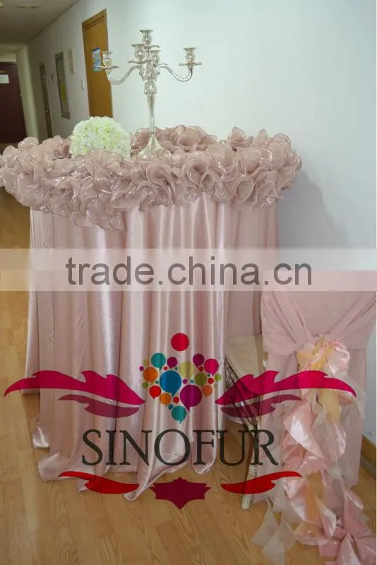 Ruffled table skirt table cloth for wedding