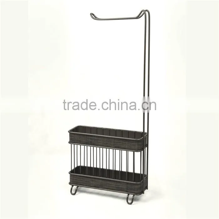 Rectangle Rack, Standing Holder with One Hook, Bronze