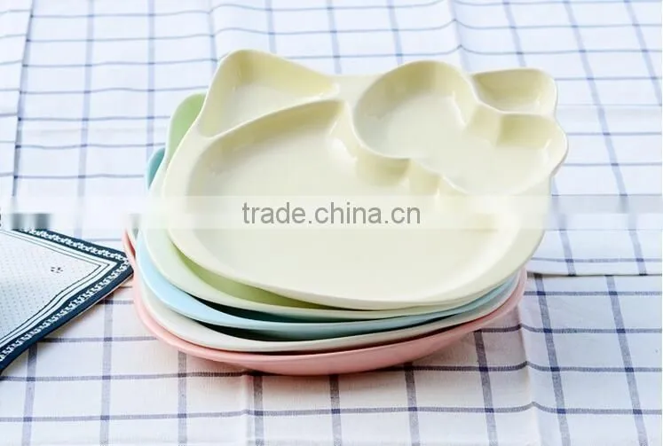 10inch microwave oven and dishwasher saftey cat shape ceramic plate cute ceramic plate
