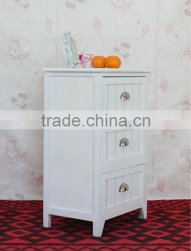UEnjoy Shabby Chic Pair of Bedside Table Unit Wooden Cabinet 2 Drawers Nightstand Bedroom