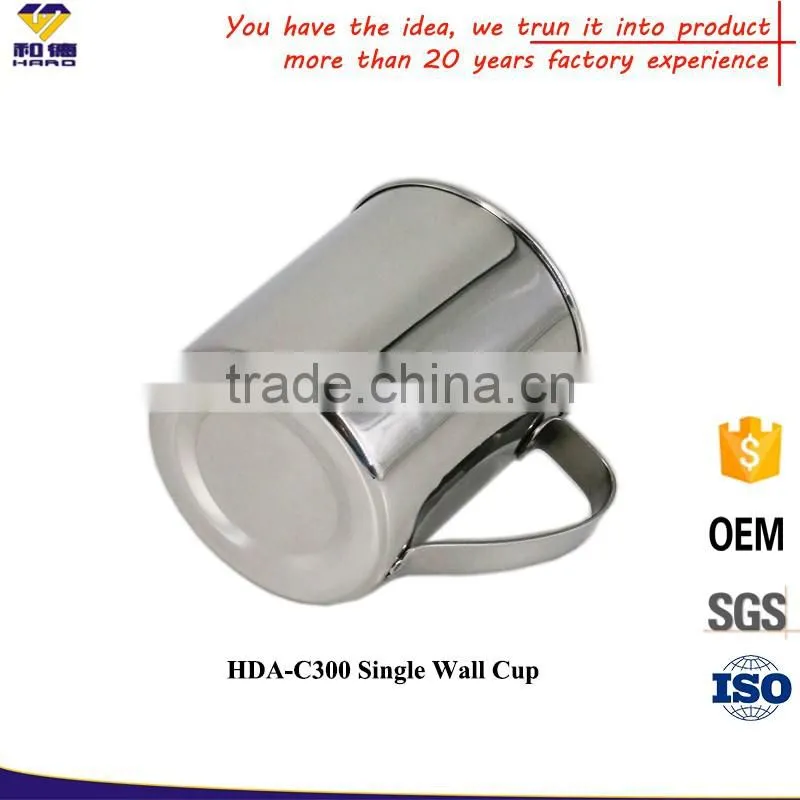 OEM Classical Design 300 ML Stainless Steel Mug Cup With Round Rim