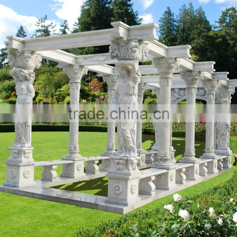 hot sale modern home decor marble carving garden luxury gazebo