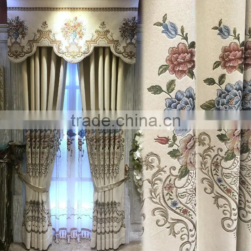 x-86411 momoda luxury home decorations french retro antique curtain with sheers and valance arabian curtain fabric