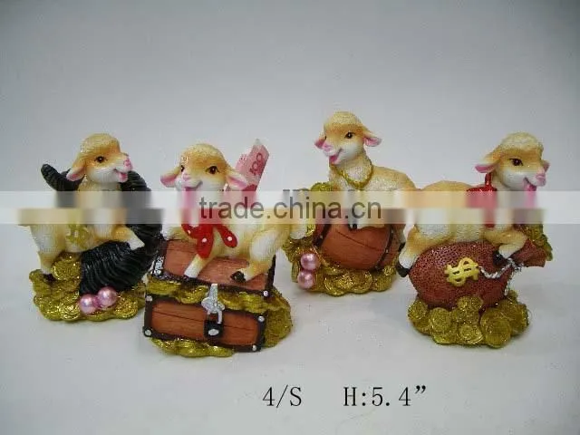 resin sheep for Russia new year ornaments
