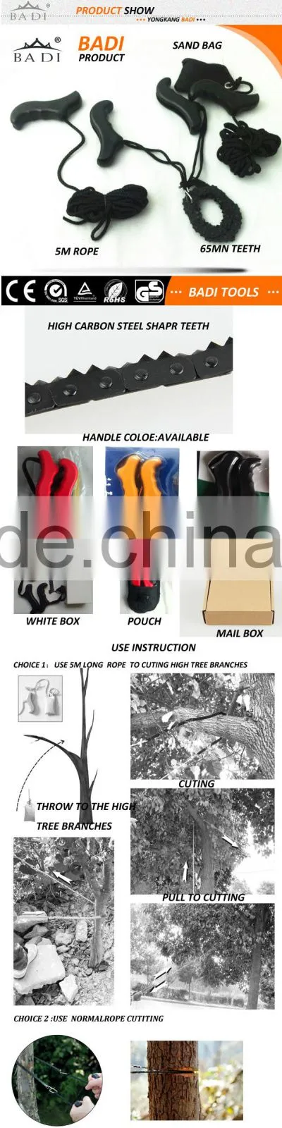 Chain Saw Portable Folding Pocket Survival Hand Chainsaw With Cutting Teeth for Survival Gear Camping