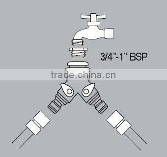 2 ways Brass garden hose valves