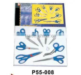 Hot sale durable scissors set with fancy wooden block