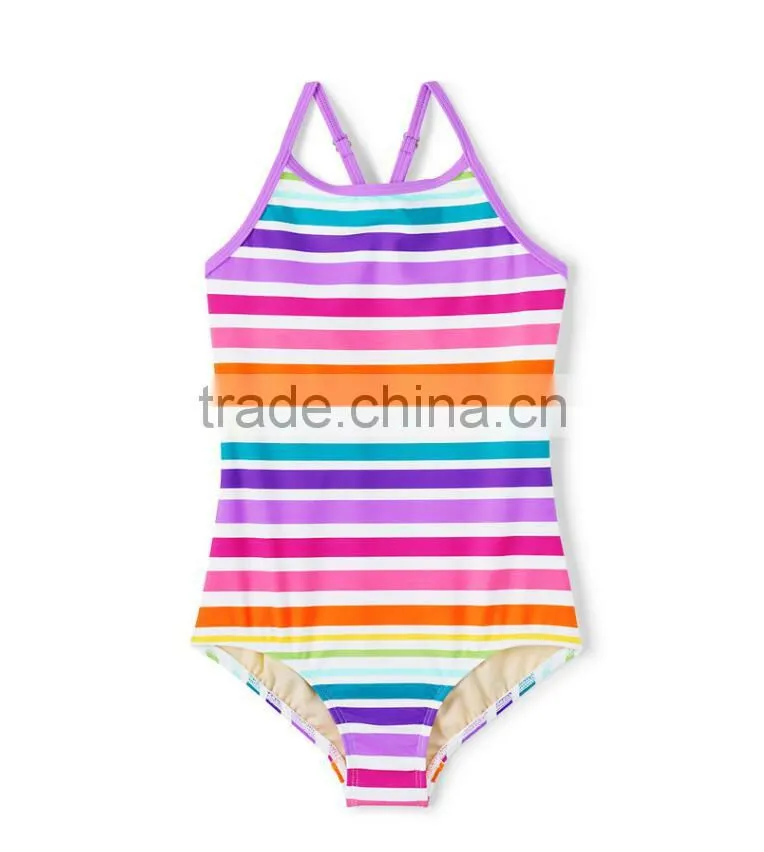 2017 Latex Swimsuit Quick Drying Adjustable Straps Girls Crossback One Piece Front Lined Open Sexy Girl Full Swimsuit
