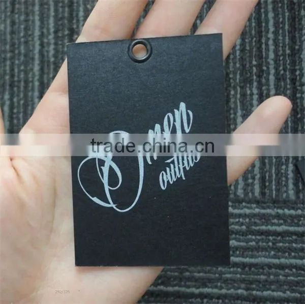 2016 Hot sale high quality black cardboard paper Hang Tags Swing tags for jeans