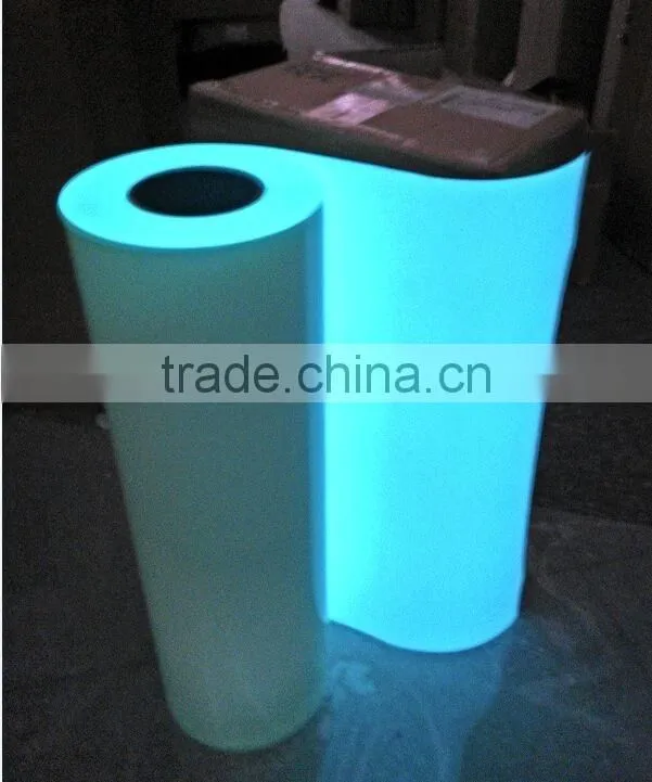 50cmx25m PU Based Green Light Glow In The Dark Heat Transfer Vinyl For Colothing