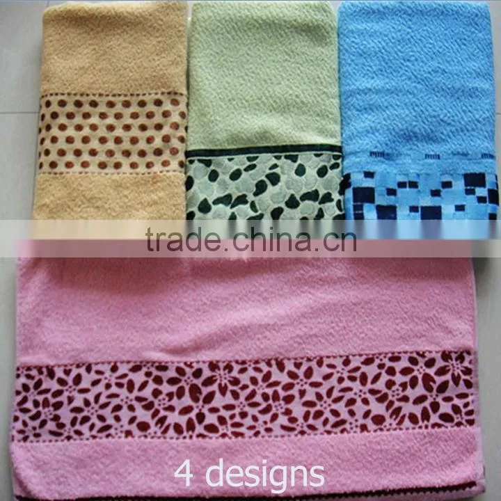 2015 cotton dobby stock lots Embroidered & Jacquard Cotton Bath Towels Stock