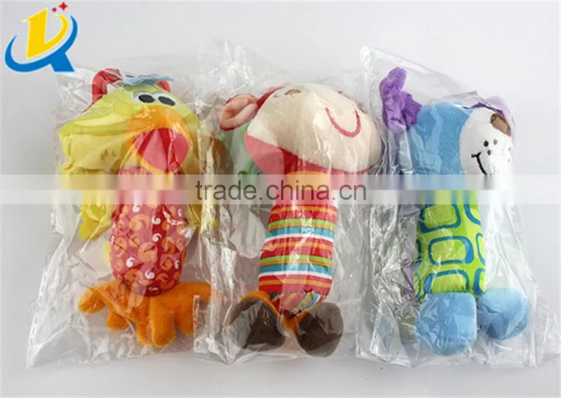 Lovely animal shape plush hanging toy baby bed bell wholesale