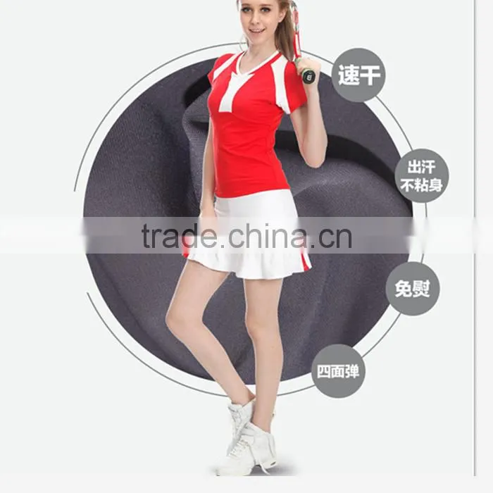 2016Fashion Women Sports Wear Dry Fit Tennis Suit Wholesale for Lady
