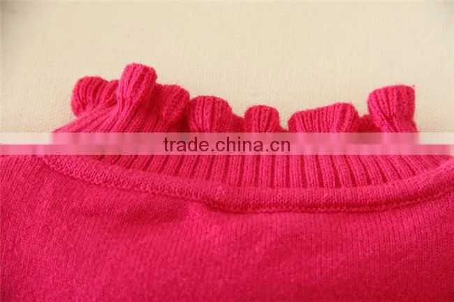 Hot New Products sweaters high Quality Glassic rose red Children Sweater appliqued girls sweaters