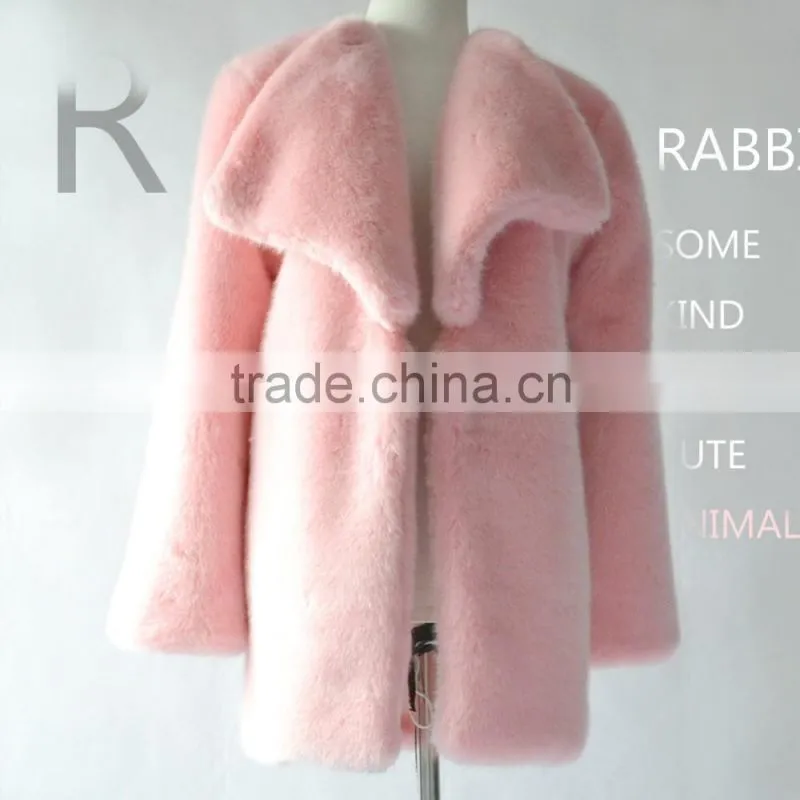 2016 new design women winter mink fur overcoats hot sale fashion lady fake fur coats