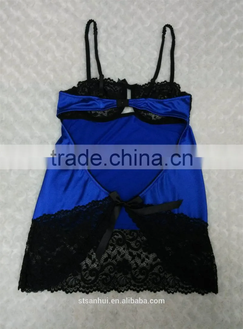 sexy transparent nighty babydoll women camiosole panty set