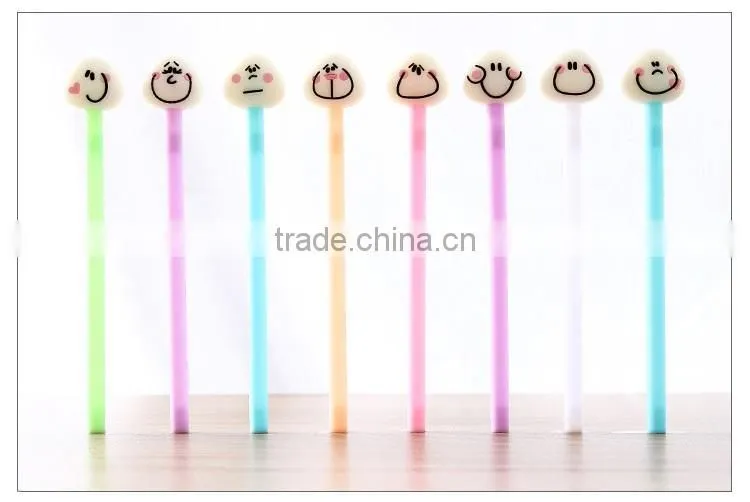 Cute steamed buns pattern cap pen 0.5mm plastic ballpoint pen