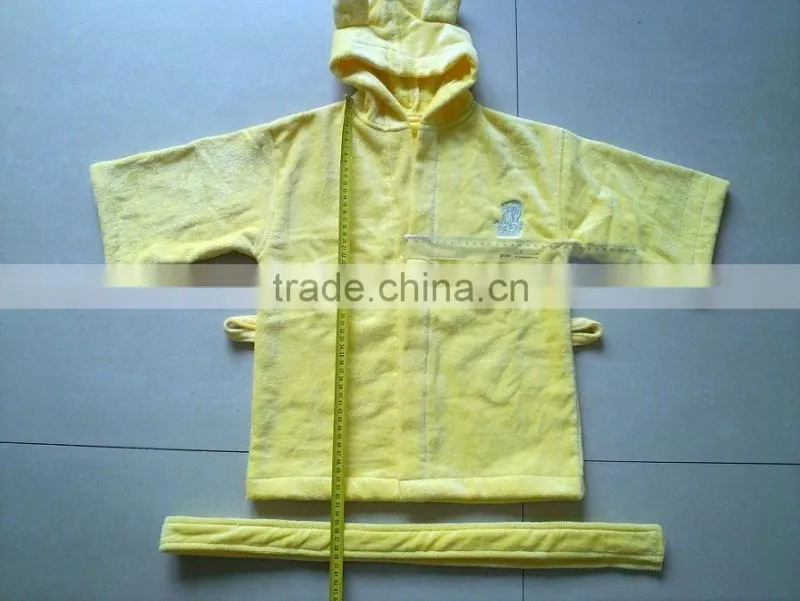 100% cotton colored velour kids bathrobe