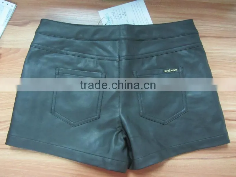 Black Fake Leather Shorts women fashion hot shorts women shorts