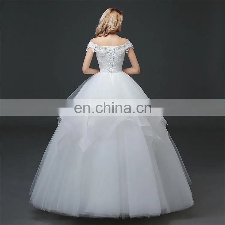 HS1632 2017 Sweetheart Beaded Lace Appliqued Princess Wedding Dresses Bridal Ball Gown