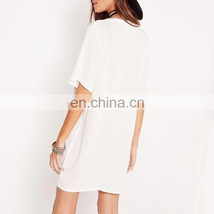 Latest fashion blouse design white see through white shirt