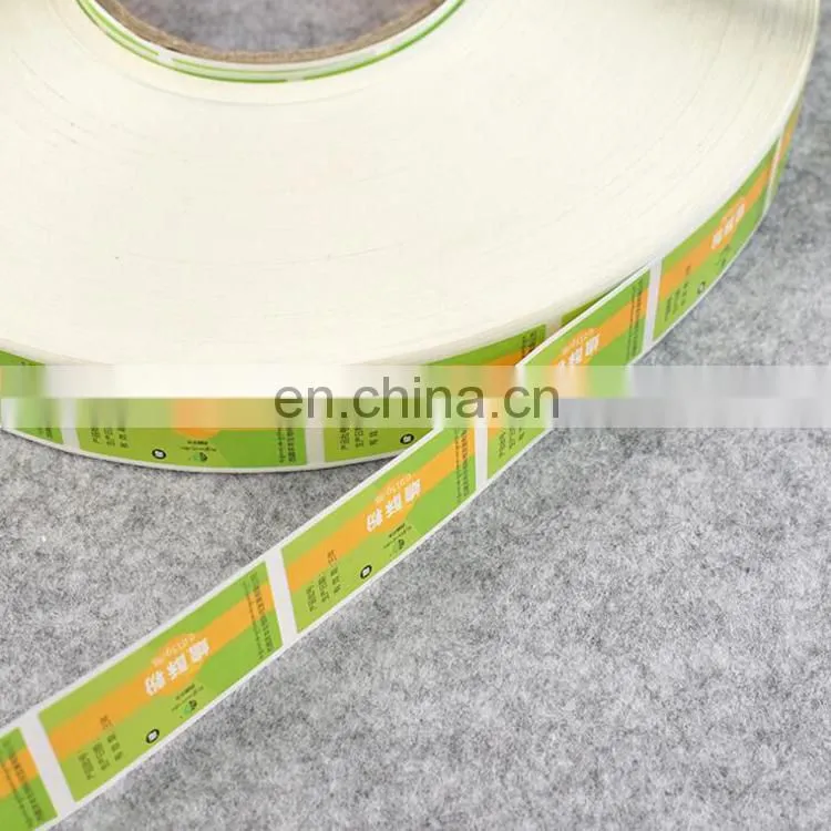 China manufacturer wholesale reel colorful paper sticker /adhesive roll label for food packaging