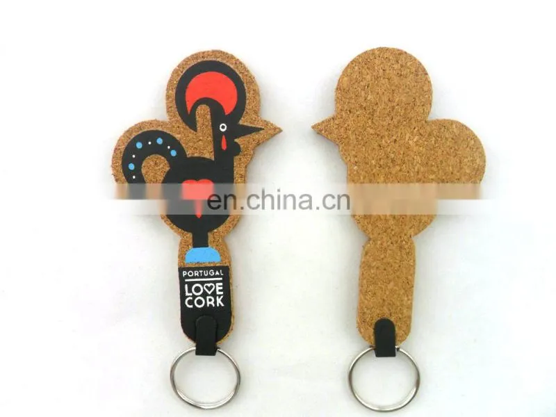 custom cheap promotional printing foam floating cork keychain