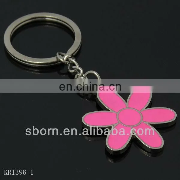 Metal enameled flower keychain most popular for Girls