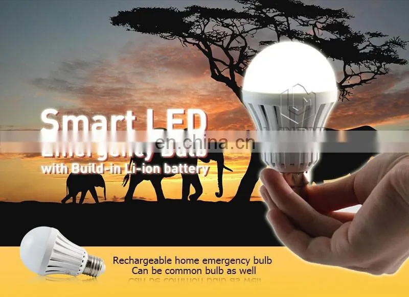 Built-in battery emergency e27 ampoule led lampe rechargeable
