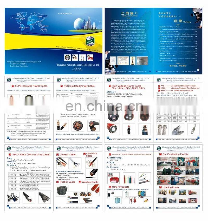 bare conductor ACSR AWG4 Swan for transmission and distribution power line