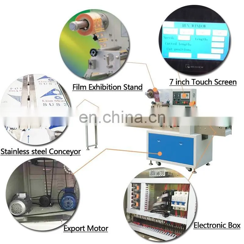 Pillow Baking Arabic Bread Packing Machine Price 0.04-0.08mm Max.320mm 250mm(w) Max.70mm Max.330mm(l) 40-2300bags/min