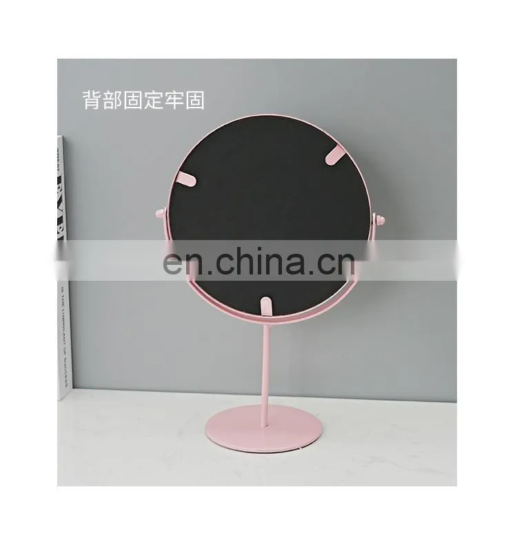 Single Side round makeup Mirror Rotation gold black color Metal Cosmetic Mirrors Round Glass Make Up Mirror with stand