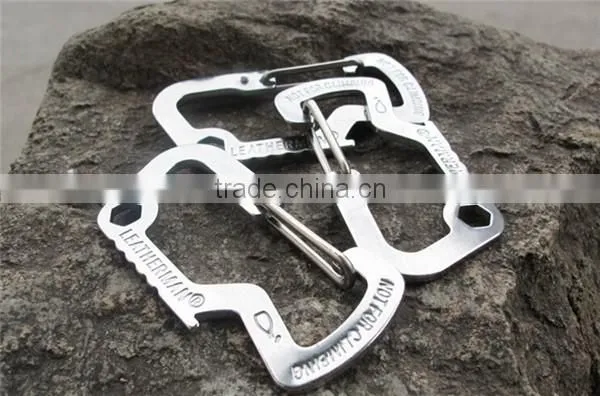 Bottle opener safety hook carabiner ,steel durable carabiner hooks