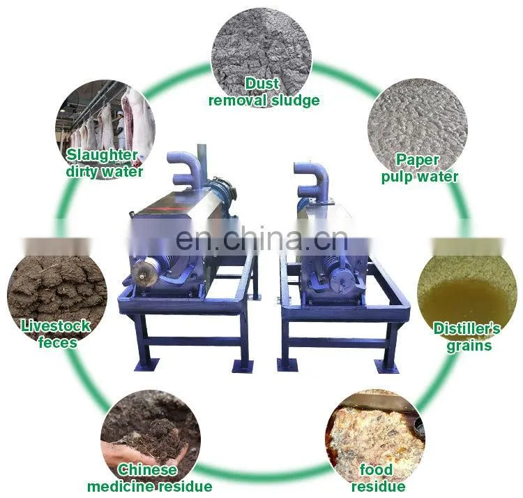 Farm waste manure dehydrator solid-liquid separator dewatering machine screw press