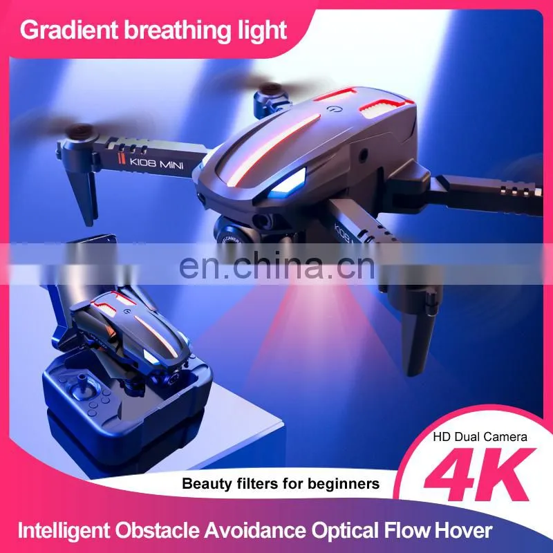 K108 Mini Drone with 4K HD Camera wifi Three-way Infrared Obstacle Avoidance Altitude Hold Mode Foldable RC Quadcopter Boy Gift