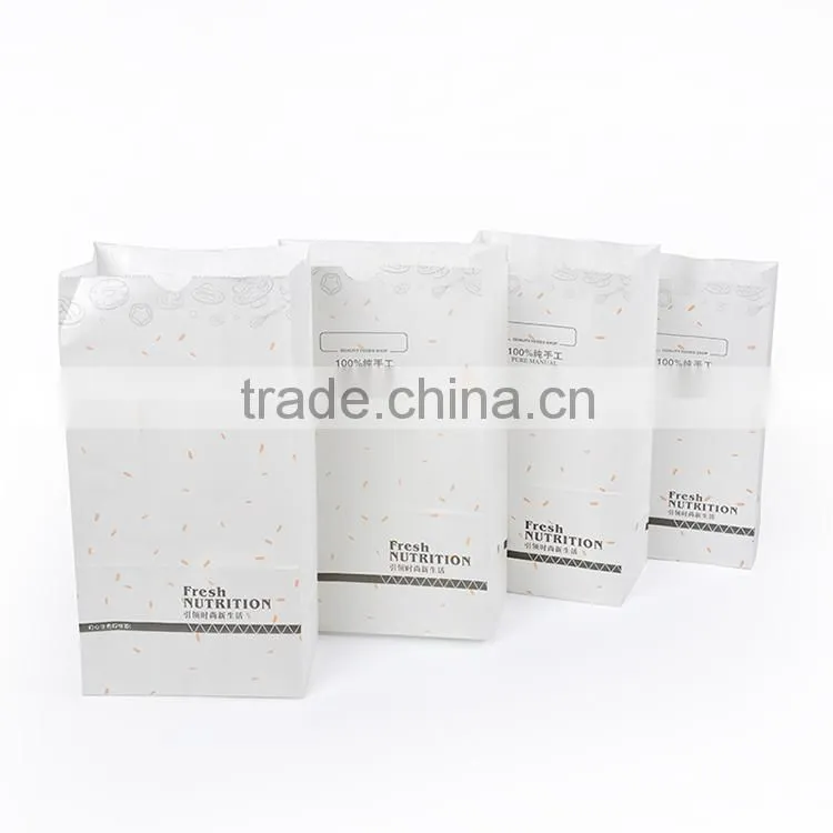 high quality disposable square bottom fast food french fries bread paper bag