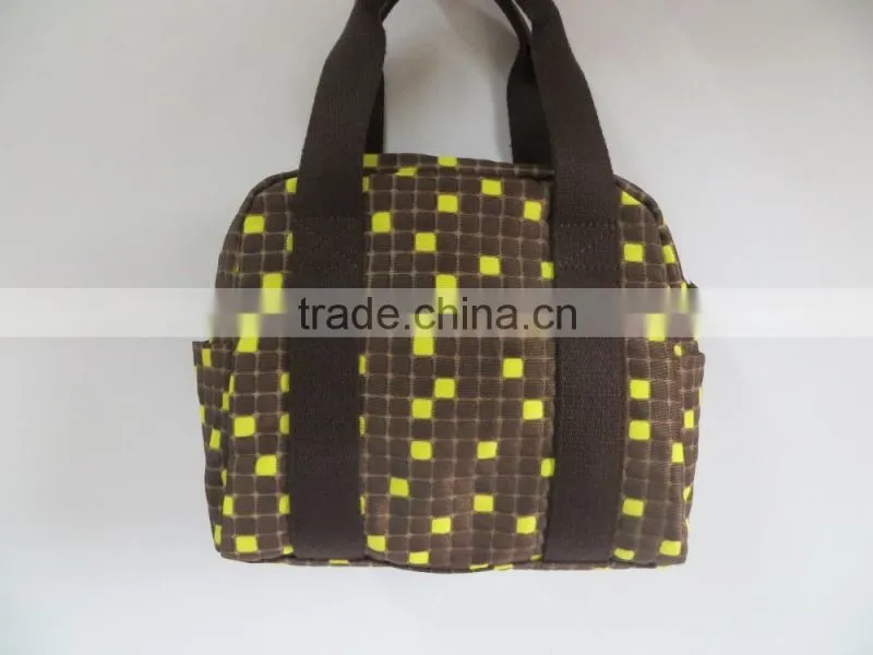 casual lattice fabric lady handbag