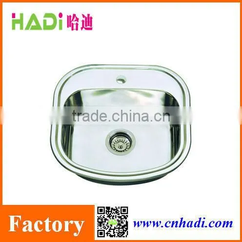 Apron single bowl stainless steel sink with mounting clip HD4947