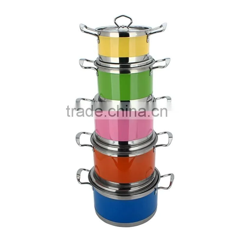 fashion colorful induction cookware set die cast korea cast