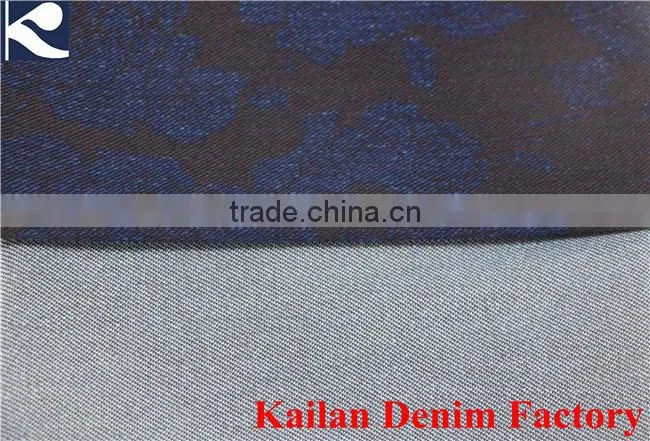 Discharge Printed Knitting Denim Fabric