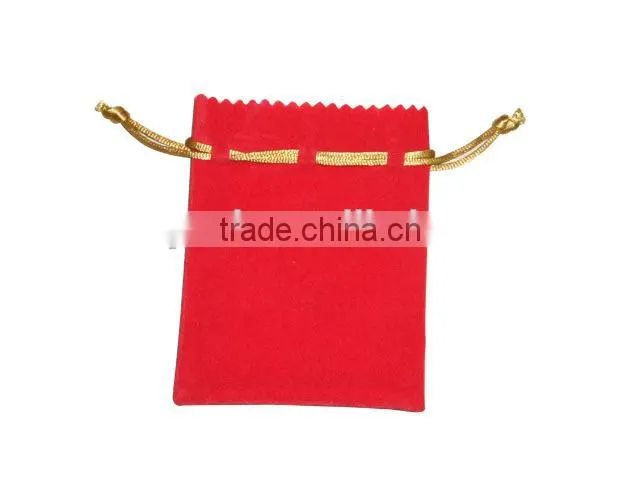 China Factory Customized Velvet Red Jewelry Bag Wholesales B194