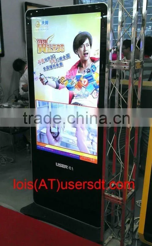 55 inch iphone design lcd network digital signage totem with wifi 3G