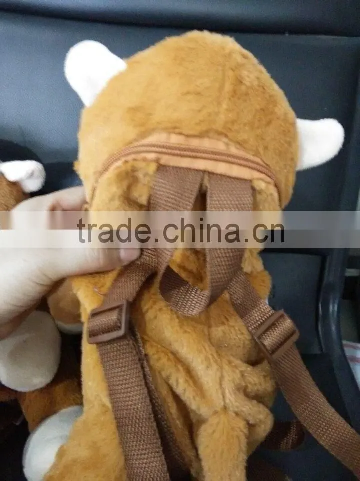 Kids plush monkey backpacks/plush animal character backpacks/monkey backpack