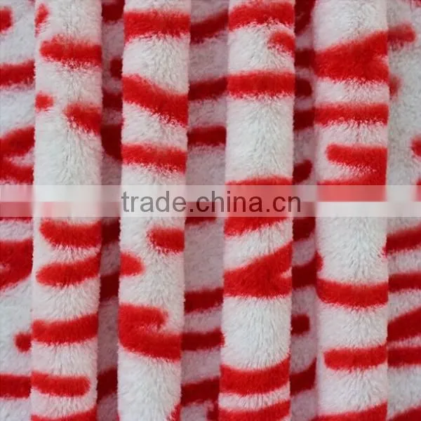 long pile tiger stripe print pv plush fabric