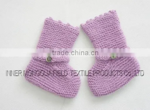 100% Pure Cashmere Multi-color Hand Crochet Baby Socks Gift