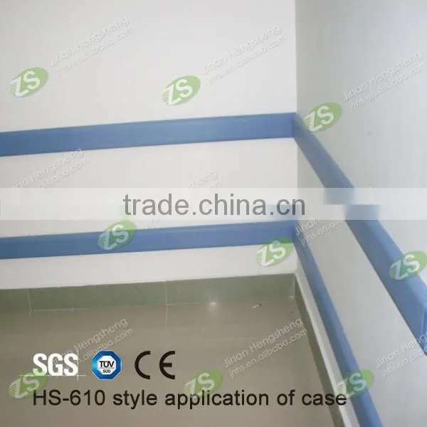 Wall Mounted High Quality Anti-bacterial Flame Retardant rubber clear wall guard For Hospital Corridor