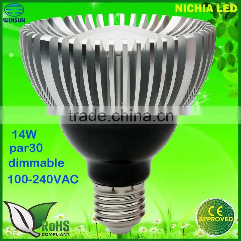 Energy saving dimmable par30 14w Nichia led spotlights
