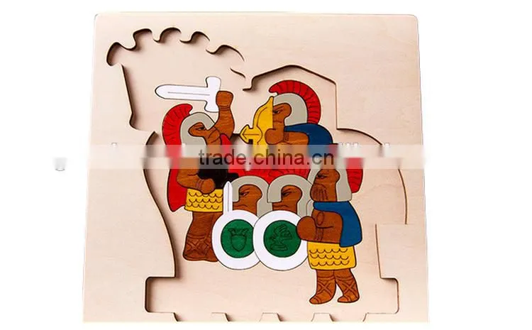 2016 Hot Sale Product Kids Intelligent Wooden 3d Puzzle OEM/ODM Educational Game Toy Jigsaw Puzzle for Children