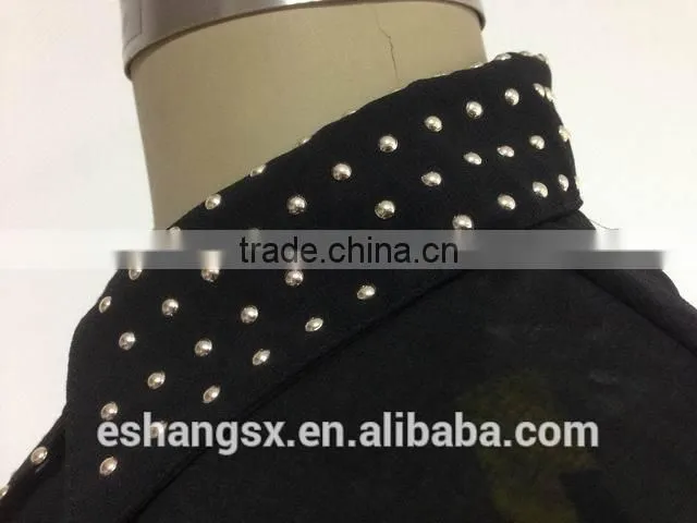 Ladies chiffon hot drilling latest design shirts