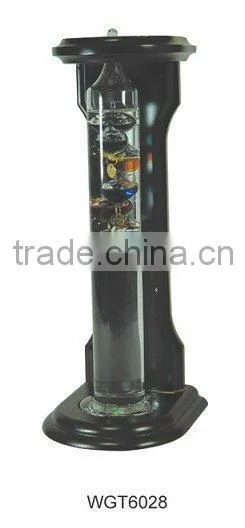 Colorful Galileo thermometer with Wood Frame